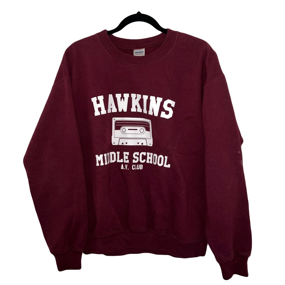 stranger things fandom wear, hawkins sweatshirt